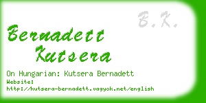 bernadett kutsera business card